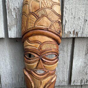 Tiki Decorative Tribal Face Mask Hand Carved Wooden